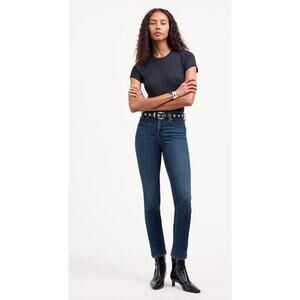 Madewell Stovepipe Jeans 30 10 NWT Deming Wash Dark Straight Leg NR516